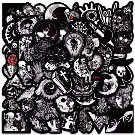Black Goth mix, Klistermärken av vinyl (10st)