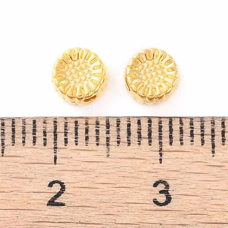 Solrosor, pärla av blandmetall, guld, 5,5mm (25st)