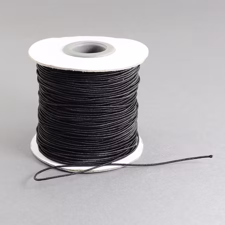 Rund elastisk tråd, svart, 1mm (10meter)