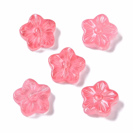 Blommor av glas, rosa 12.5 mm 10st