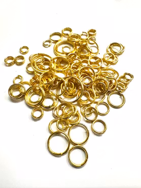 Guld bindringar, dubbel&singel, 4-10mm (ca100st)