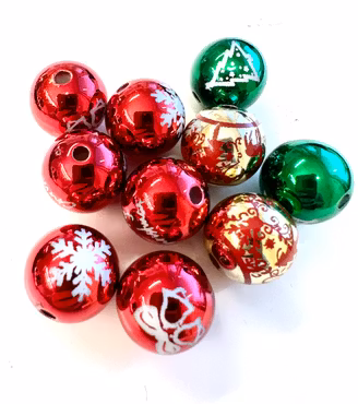 Julpärlor till penna, mix, 16mm (5st)