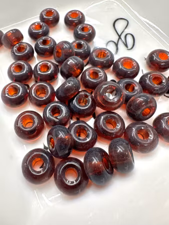 Rondeller av glas, mörkbrun, 10mm (50st)