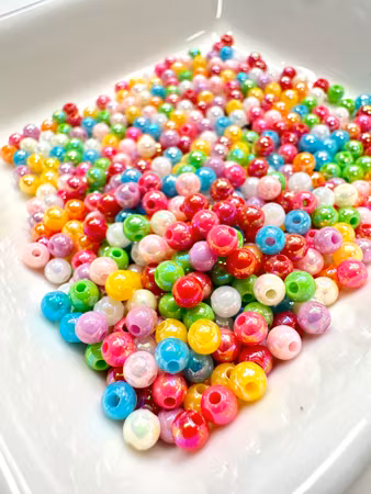 Söta skimrande akrylpärlor, mix, 4mm (500st)