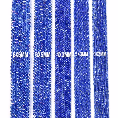 Slipade glasrondeller, blue, 4x3mm (115st)