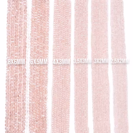 Slipade glasrondeller, pink, 6x5mm (85st)