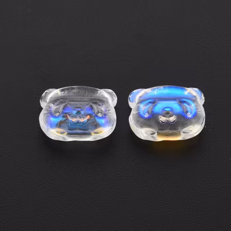 Björnar av glas, transparent, 13mm (20st)