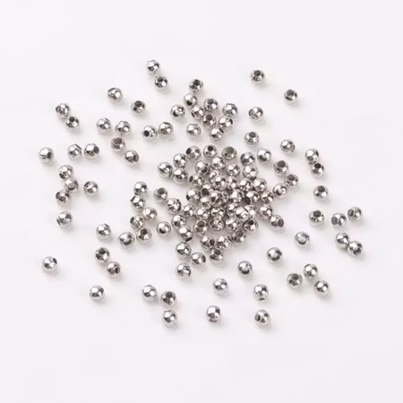 Runda mellandelar av järn, silver, 3mm (250st)