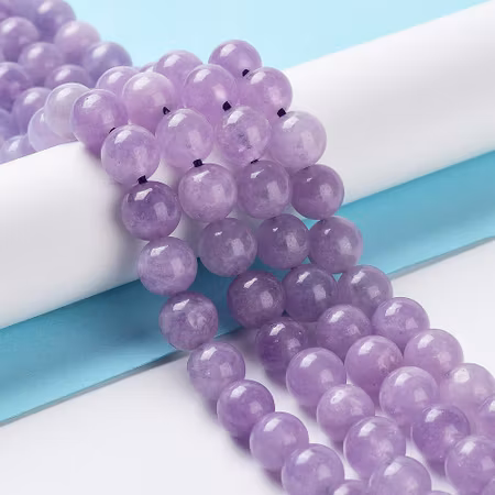 Sträng äkta malaysisk jade kristall, lilac, 8mm (23st)