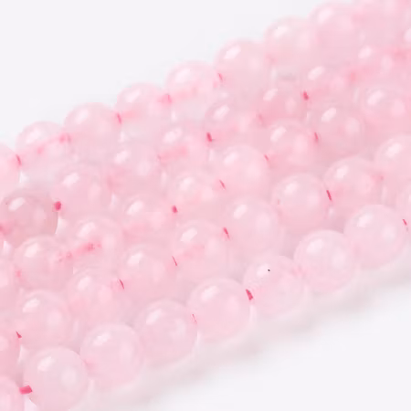 Sträng med äkta Rosenkvarts kristallpärlor ,4mm, ca 42–45 st