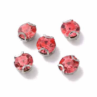 Krysspärlor rhinestones mörkrosa 4 mm (100st)