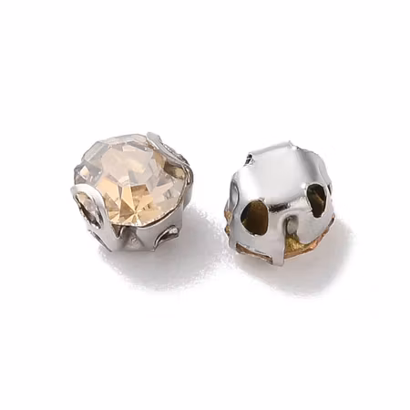 Krysspärlor rhinestones, champagne, 4mm (100st)