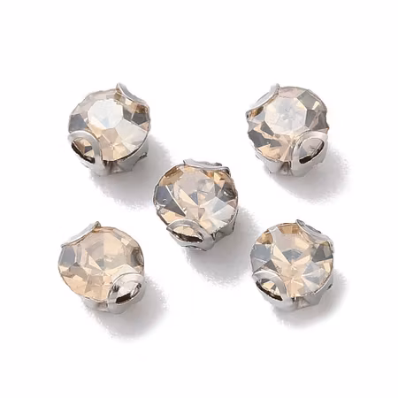 Krysspärlor rhinestones, champagne, 4mm (100st)
