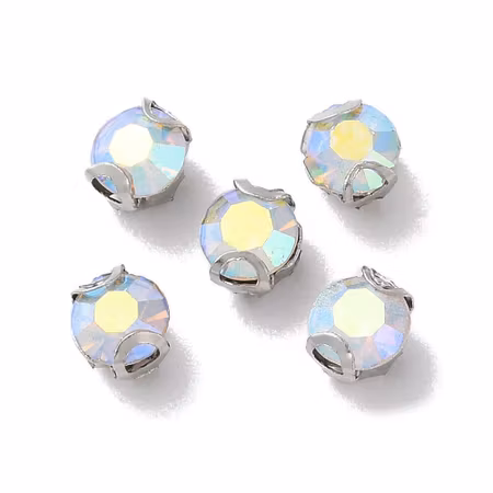 Krysspärlor rhinestones klar AB-pläterad 4 mm 100st