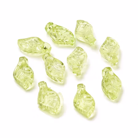 Löv av akryl, ljusgrön, 9,5mm (20st)