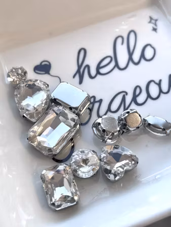 Multistrand rhinestones, transparent mix (10st)