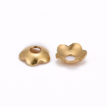 Pärlhatt, blomma i antik guld, 4mm (100st)