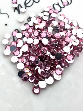 Rhinestones, halvpärlor, rosa, 4mm (250st)