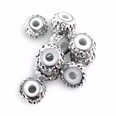 Strassrondeller av resin silver 6 mm (10st)