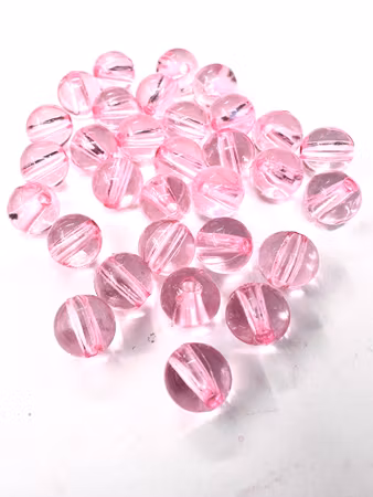 Runda transparenta akrylpärlor, rosa, 8mm (50st)