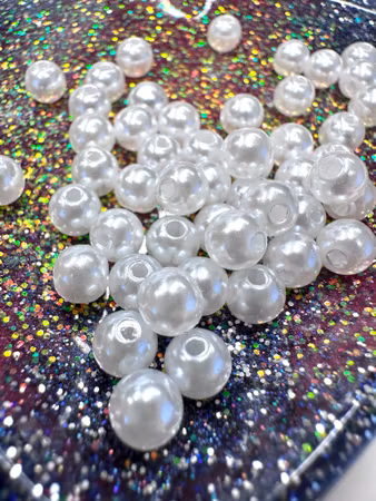 Akrylpärlor i pärlimitation, 6mm, vit (100st)