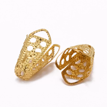 Pärlhatt, pärlkon, guld, 16x10mm (20st)