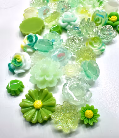 Självlysande grön/mint nailart mix (50st)