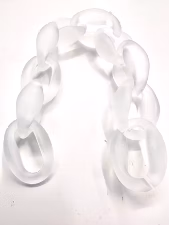 Länkringar av akryl, frostade vita, 32x22mm (10st)