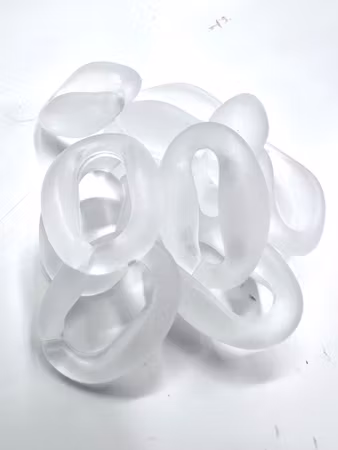 Länkringar av akryl, frostade vita, 32x22mm (10st)