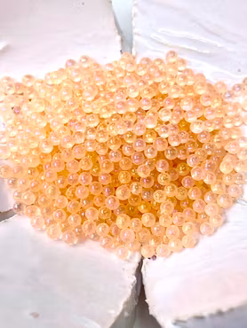 Glaspärlor utan hål, 2mm, orange caviar beads (20g, ca 1250st)