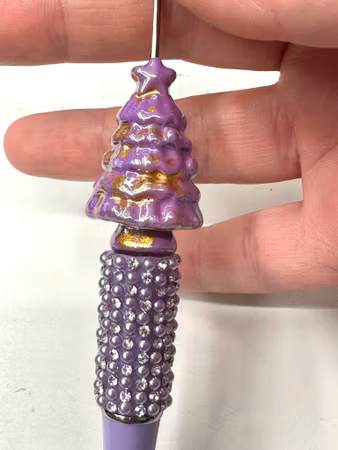 Stora pärlor till penna, granar, mix 35x21mm (5st)
