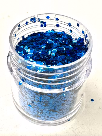 Burk med miljövänligt glitter, royal blue, storkornigt (7ml)
