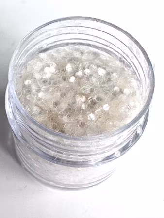 Burk med Miljövänligt glitter, transparent, storkornigt (7ml)