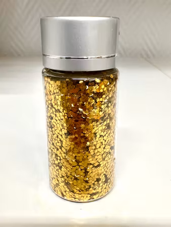 Burk med Miljövänligt glitter, guld, storkornigt (35ml)