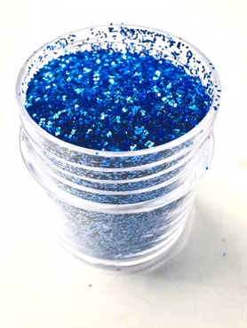 Burk med Miljövänligt glitter, royal blue, finkornigt (7ml)