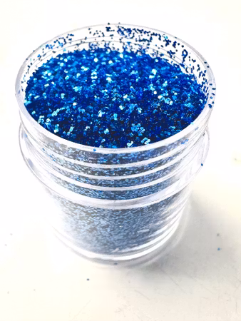 Burk med Miljövänligt glitter, royal blue, finkornigt (7ml)