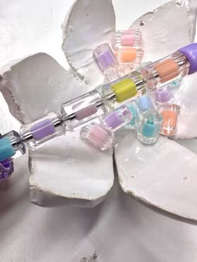 Slipad cylinder, bead in bead, pastell, 12.5mm (20st)