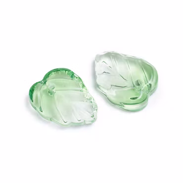 Löv av glas, tvåfärgad, 13,5mm (10st)
