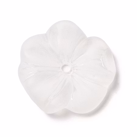 Stor pärlhatt, frostad vit akryl, 23mm (20st)