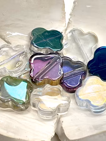 Blommor av glas transparenta galvaniserade 12 mm 10st
