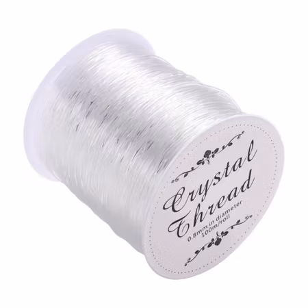 100 meter 0,8mm elastisk tråd, genomskinlig