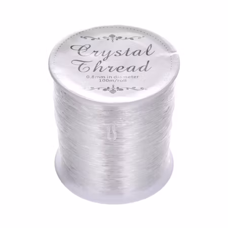100 meter 0,8mm elastisk tråd, genomskinlig
