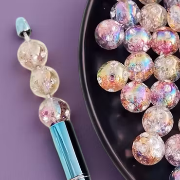 Stora pärlor med glitter och bling, 16mm (10st)