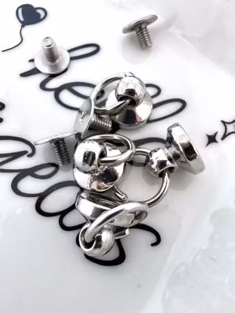 Skruvbail, fäste för kedja eller handtag, platinum, 10mm (4st)