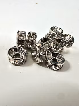 Strassrondell klass AAA rak platinum mässing 8 mm (10st)