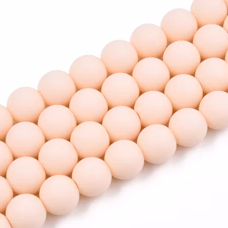 Sträng glaspärlor, matta, peach puff, 8mm (ca50st)
