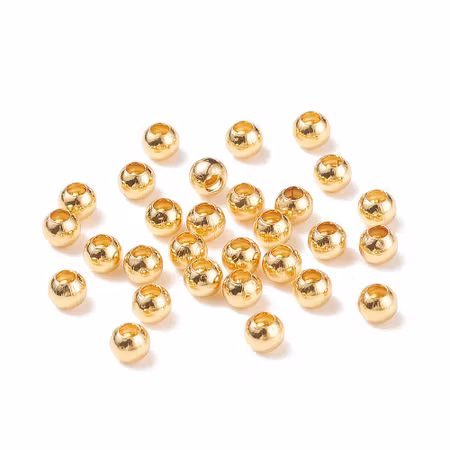Runda pärlor äkta 18K guld 3 mm 50st