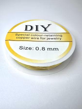 Kopparwire, 0.8mm, guld, long lastning (3,5 meter)