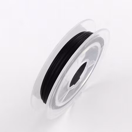 Svart tigertail, 0,38mm, rulle med 10 meter