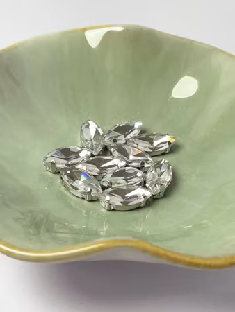 Multistrand rhinestones transparent horseeye 15x7 mm 10st
